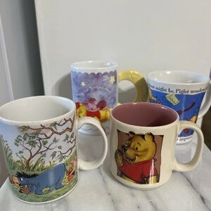 Lot of 4 Disney Winnie the Pooh Mug Collection - Coffee, Tea, Soup, …